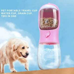 2 In1 Portable Dog Feeding and Water Puppy Feeder Pet Water Bottle Cat Food Dispenser for Travel Outdoor Walking Dog Accessories