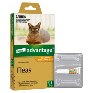Advantage Flea Treatment for Cats 0-4kg Orange 1 Pack