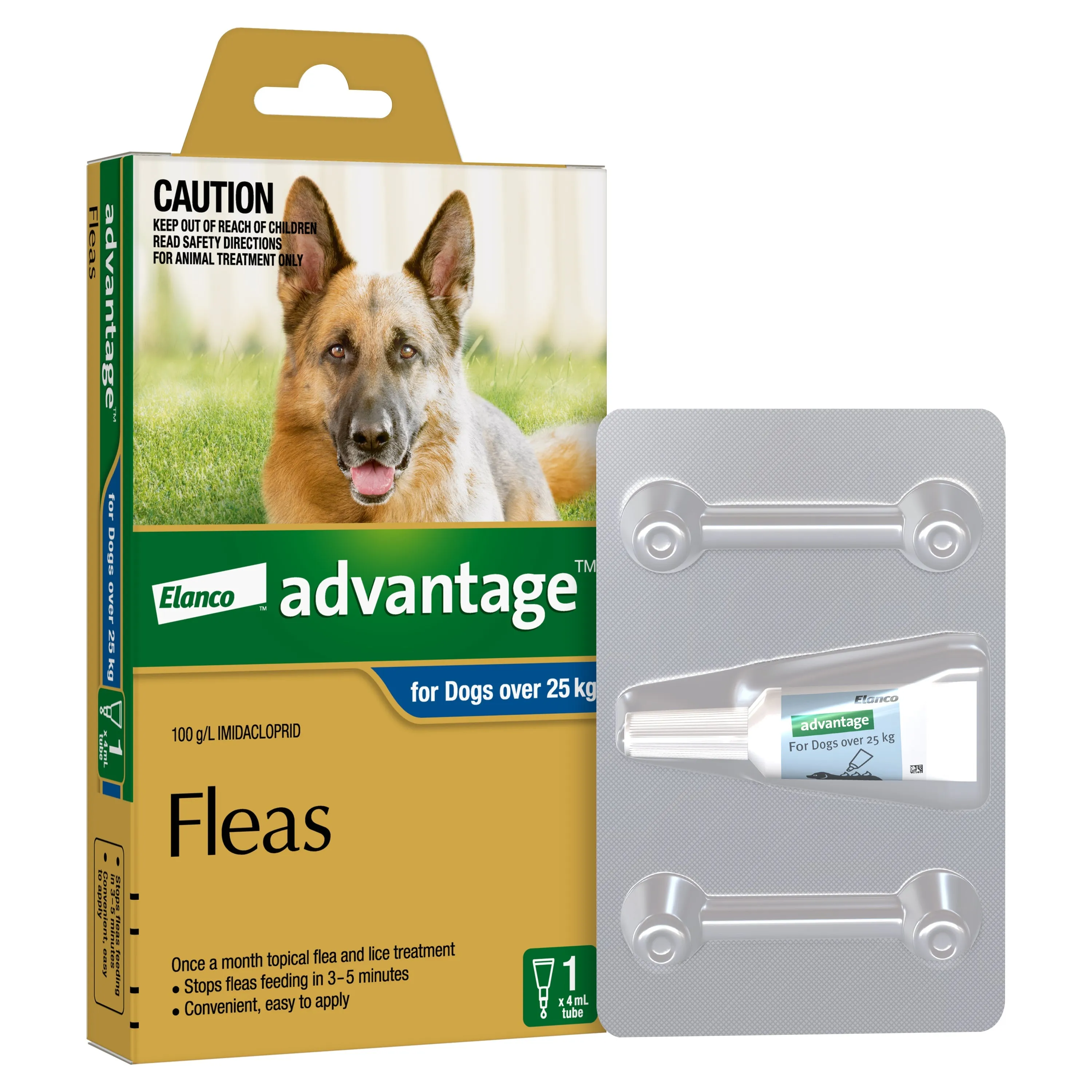Advantage Flea Treatment for Dogs 25kg  Blue 1 Pack