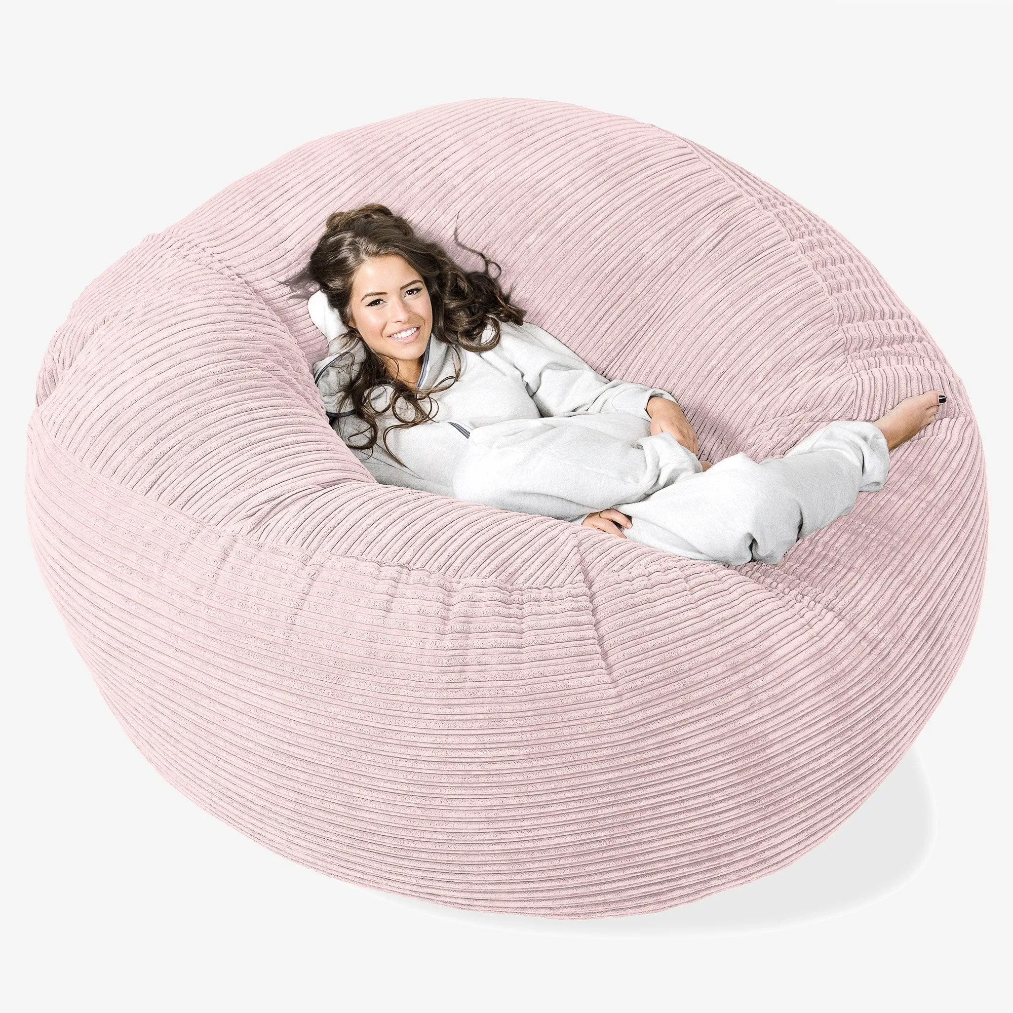 Mega Mammoth Bean Bag Sofa - Cord Blush Pink