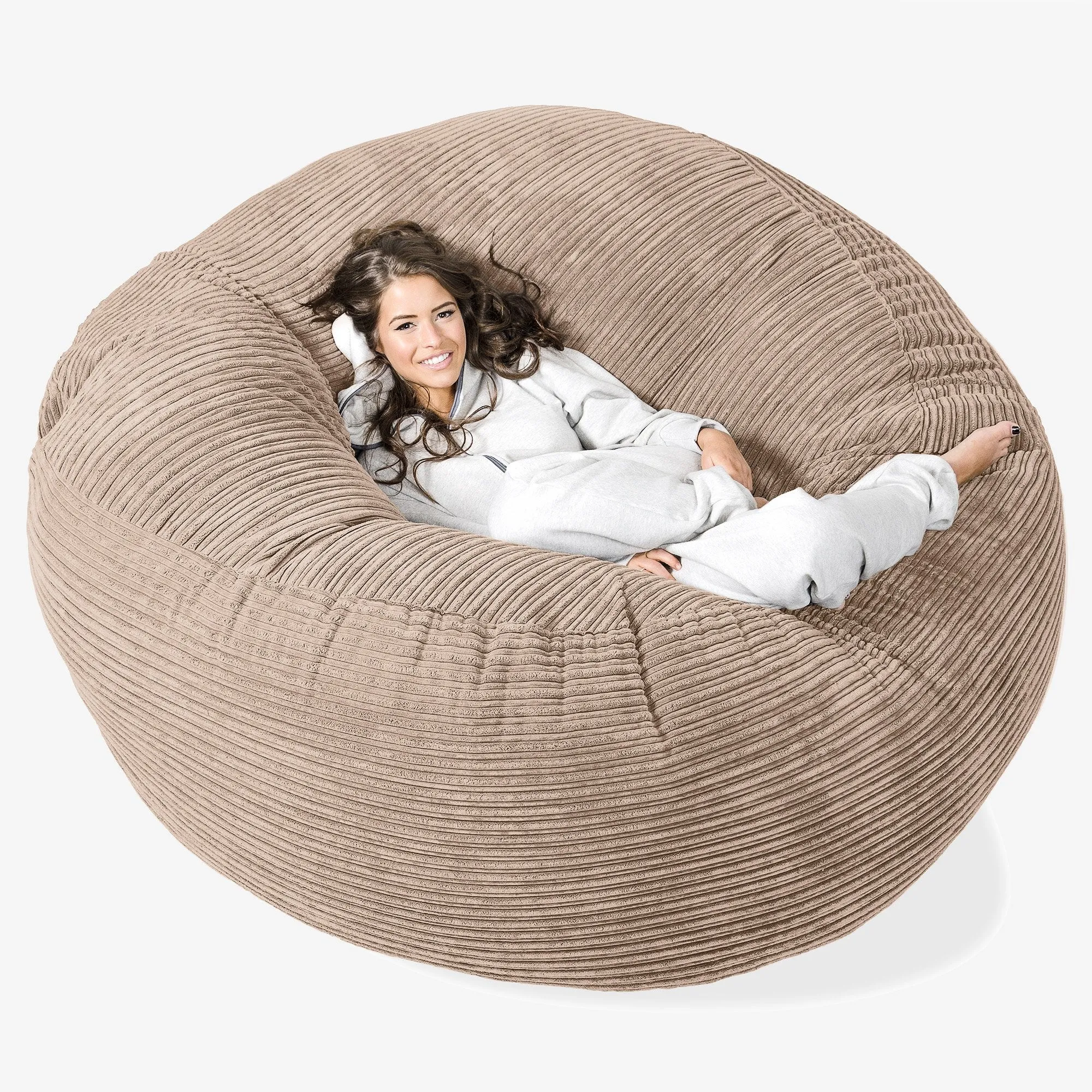 Mega Mammoth Bean Bag Sofa - Cord Sand