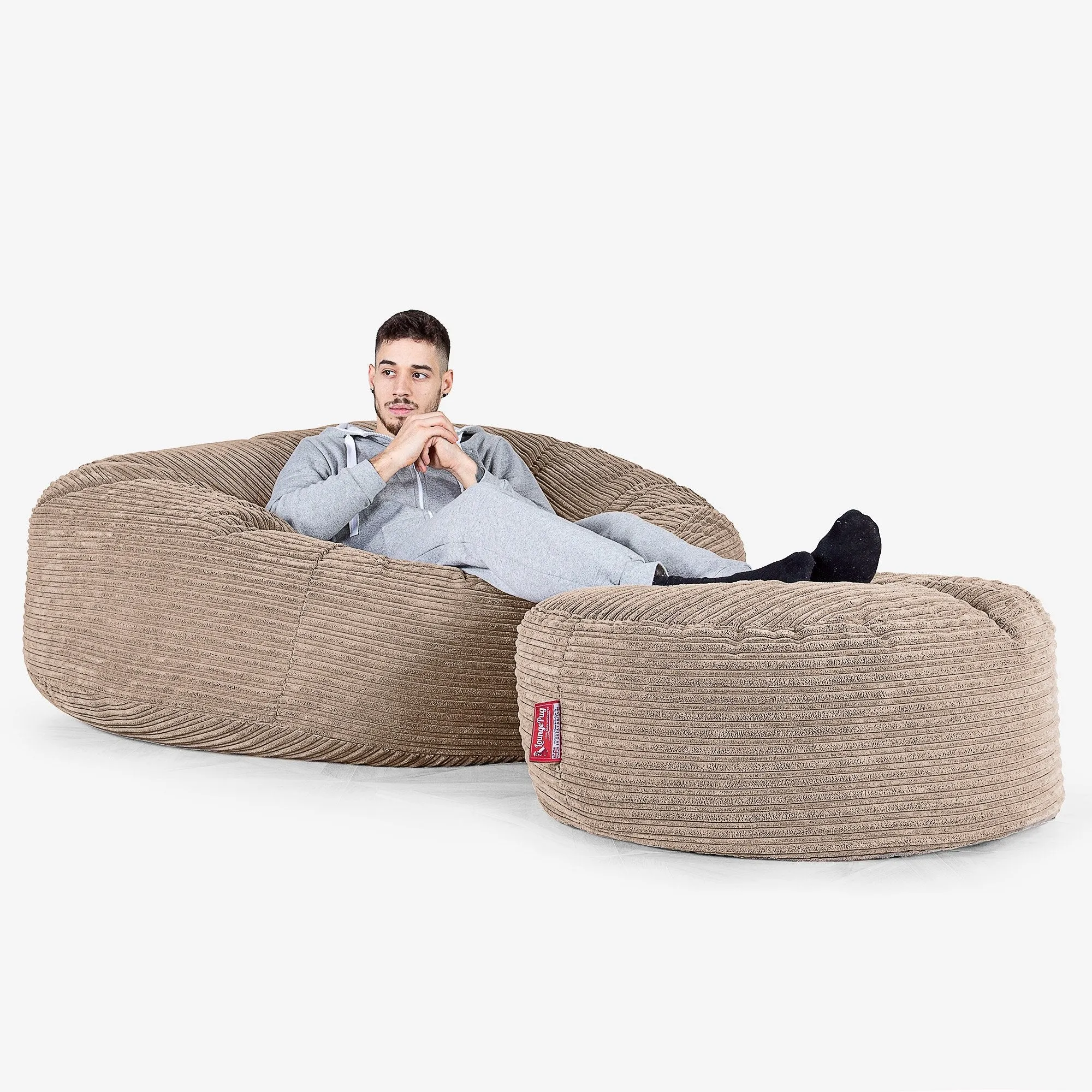 Mega Mammoth Bean Bag Sofa - Cord Sand