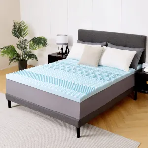 NeuType 3 Inch Memory Foam Mattress Topper Queen Size Cooling Foam Mattress Topper 7 Zoned Comfort Gel Infused Mattress Topper CertiPUR-US Certified Bed Topper for Pressure-Relieving