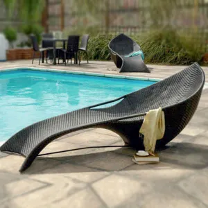 Outdoor Furniture Wicker Sun Lounger - Finnish