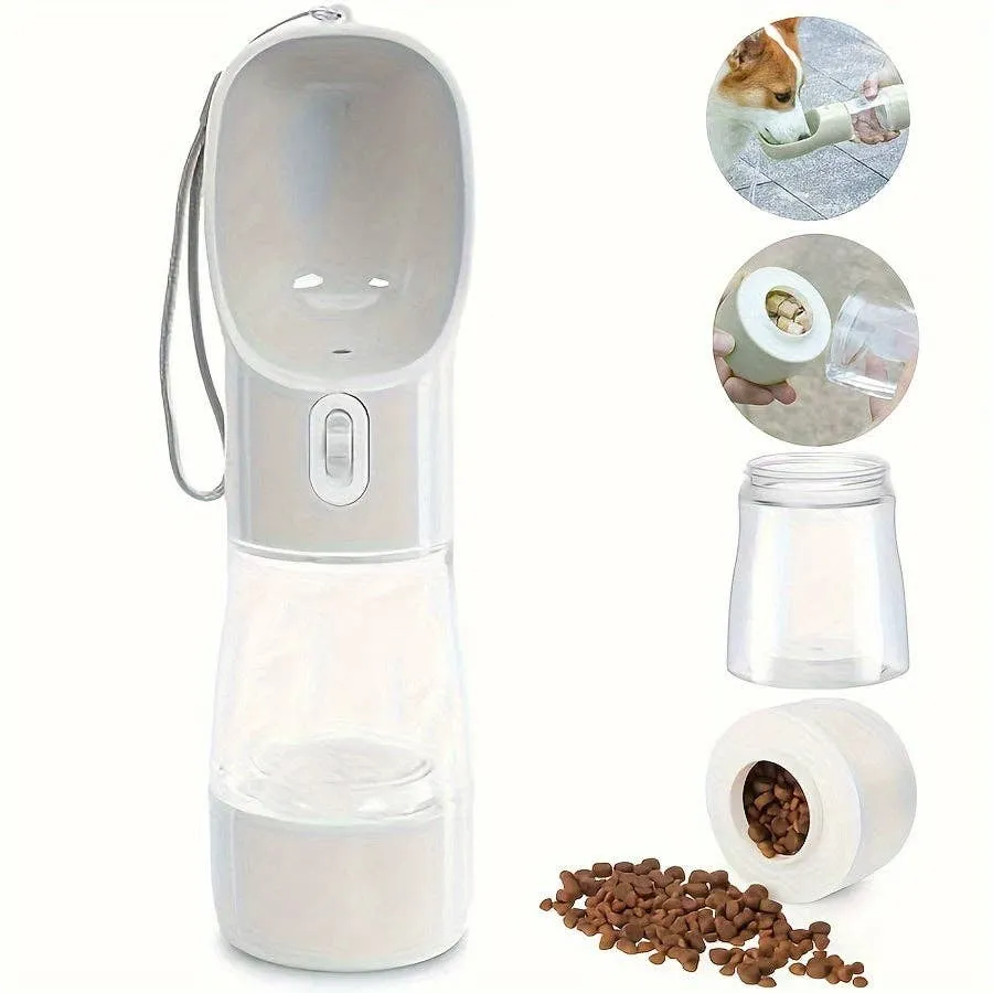 YIKELEATHER - Portable Dog Water Bottle with Food Storage - Leakproof Pet Hydration Dispenser for Walks & Travel Dog Water Dispenser Dog Water Bottle Travel